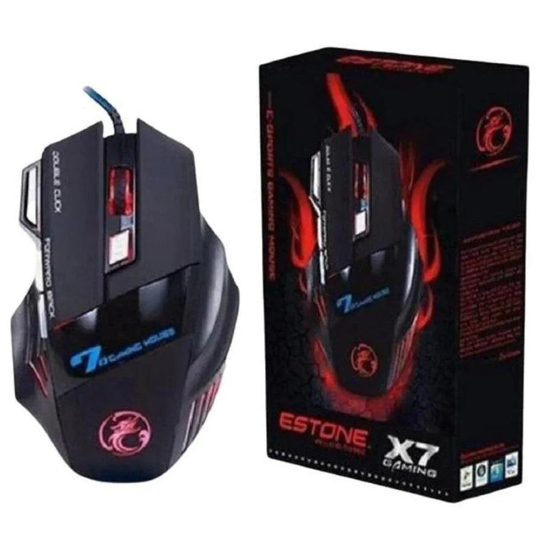 Mouse Gamer Profissional X7 USB 3200 DPI com LED Laser - MultiStore