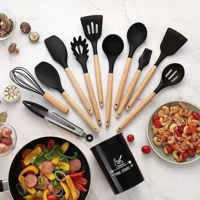 Kit de Utensílios de Cozinha 12 Peças em Silicone - MultiStore