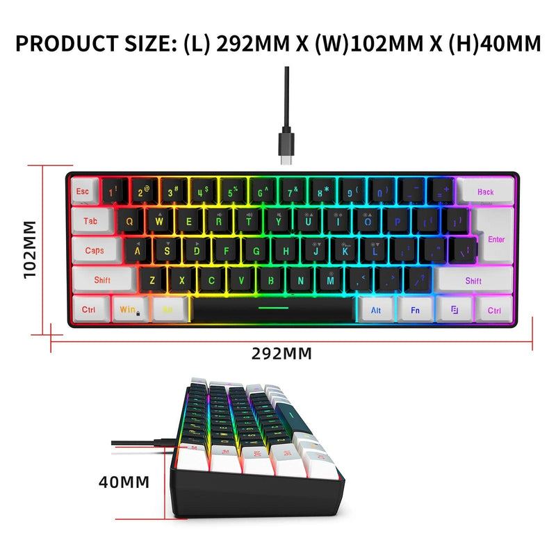 Kit Teclado e Mouse Gamer com Retroiluminação RGB - Teclado de 61 Teclas e Mouse 3200 DPI - MultiStore