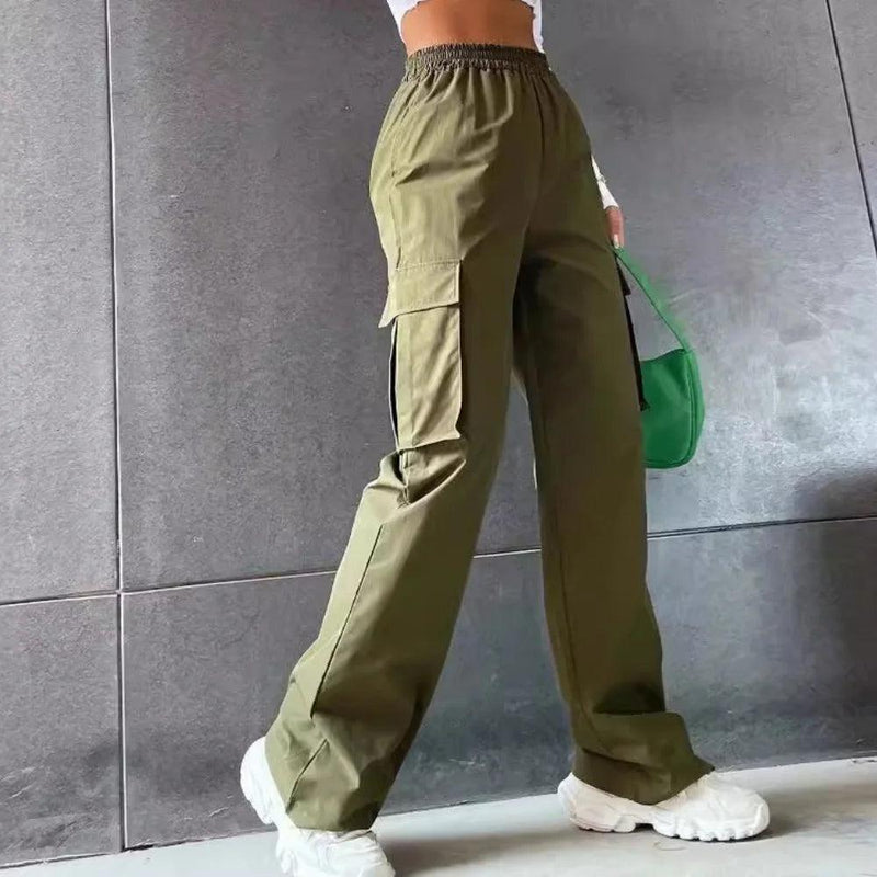 Calças Jogger Largas para Mulheres: Calças Cargo Elegantes e Casuais para o Dia a Dia - MultiStore