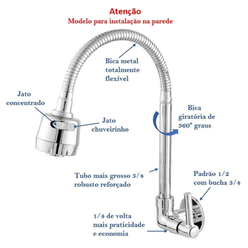 Torneira Gourmet Luxo com Filtro e Design Elegante - MultiStore