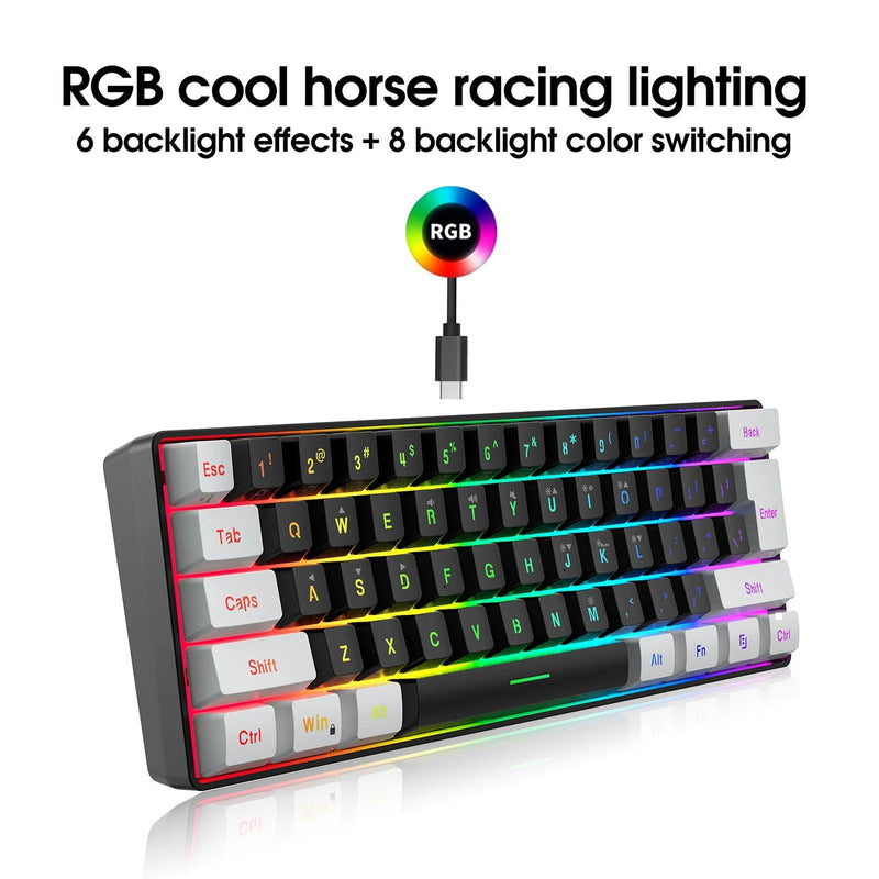 Kit Teclado e Mouse Gamer com Retroiluminação RGB - Teclado de 61 Teclas e Mouse 3200 DPI - MultiStore