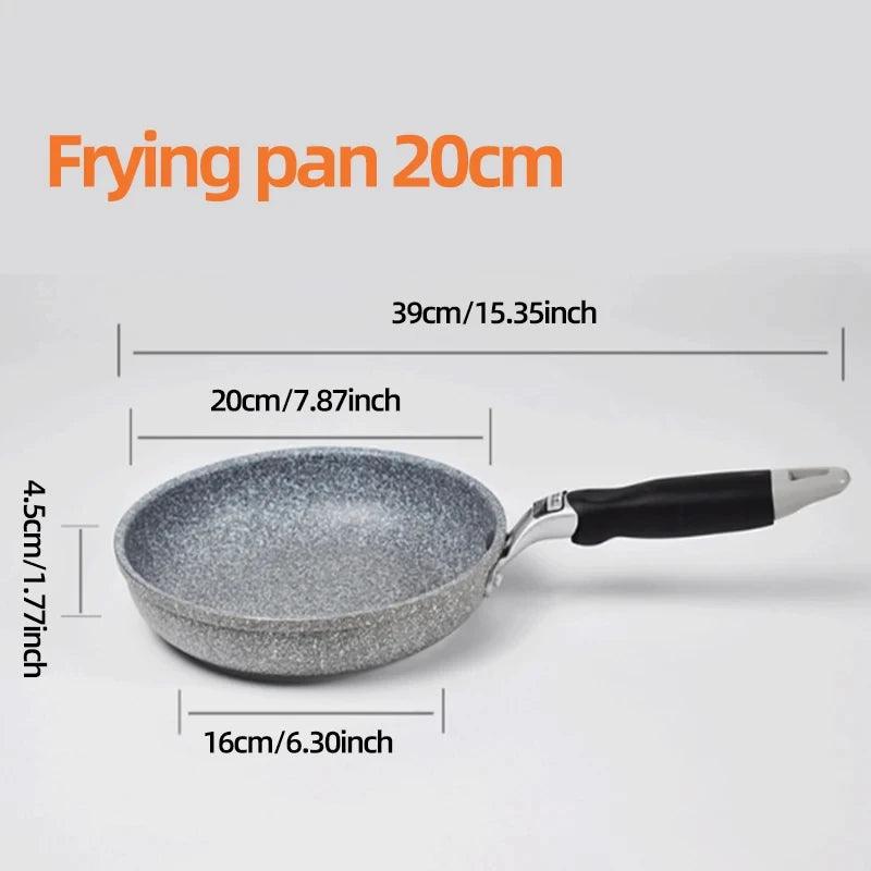 Durable Stone Frying Pan28/26/24/20cm Wok Non-stick Pan Skillet Cauldron Induction Cooker Pans Pancake Egg Gas Stove Home - MultiStore