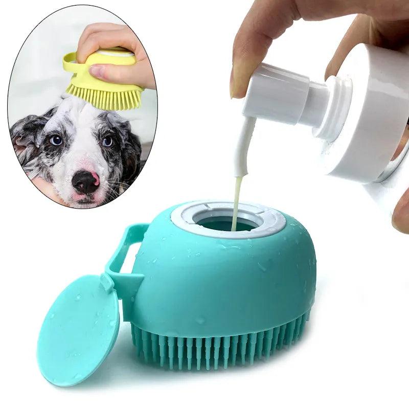 Luva Massageadora e Escova de Silicone para Banho de Cães e Gatos - MultiStore