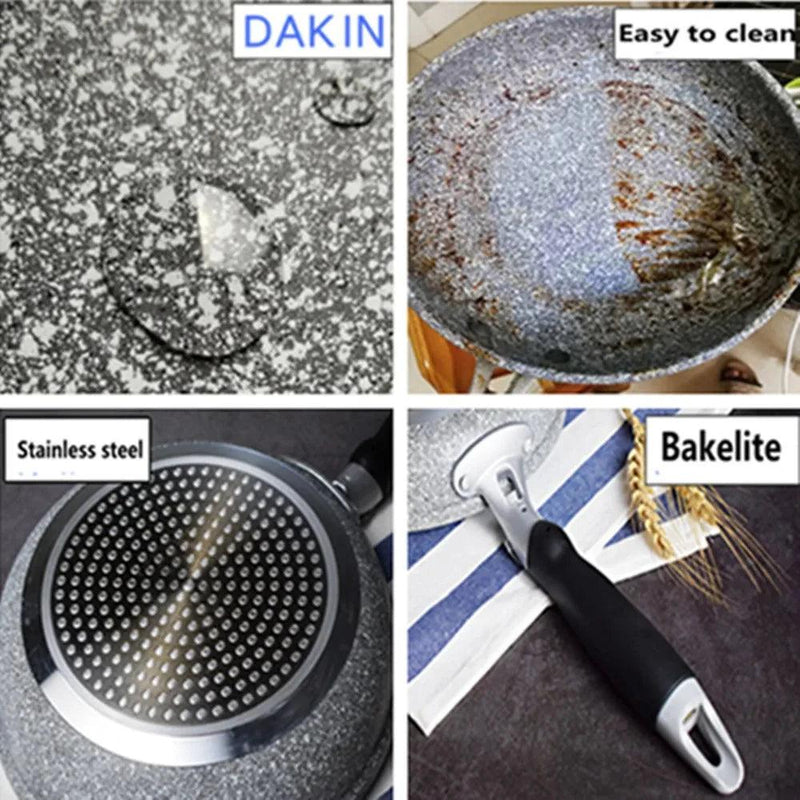 Durable Stone Frying Pan28/26/24/20cm Wok Non-stick Pan Skillet Cauldron Induction Cooker Pans Pancake Egg Gas Stove Home - MultiStore