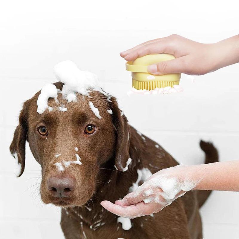 Luva Massageadora e Escova de Silicone para Banho de Cães e Gatos - MultiStore